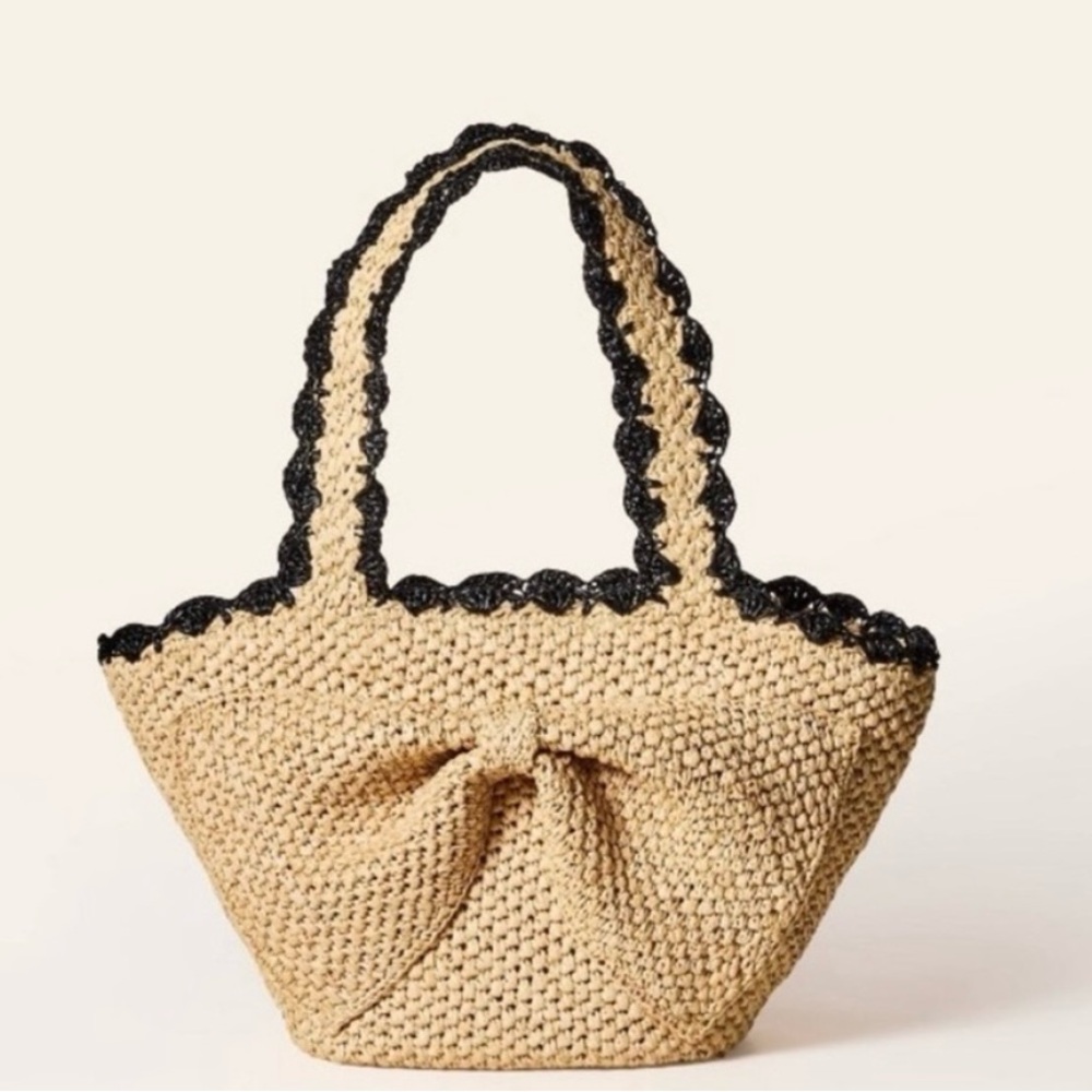 Kate Spade Tan and Black Tote with Elegant Trim